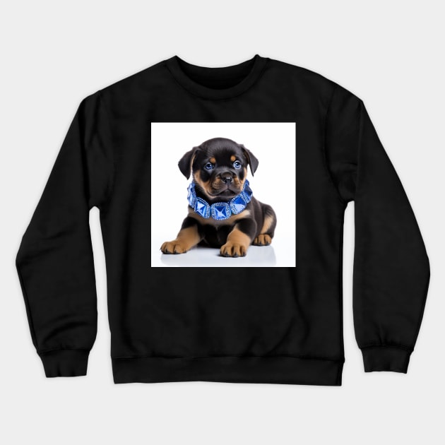 Jewelled Rottie Puppy Crewneck Sweatshirt by Enchanted Reverie